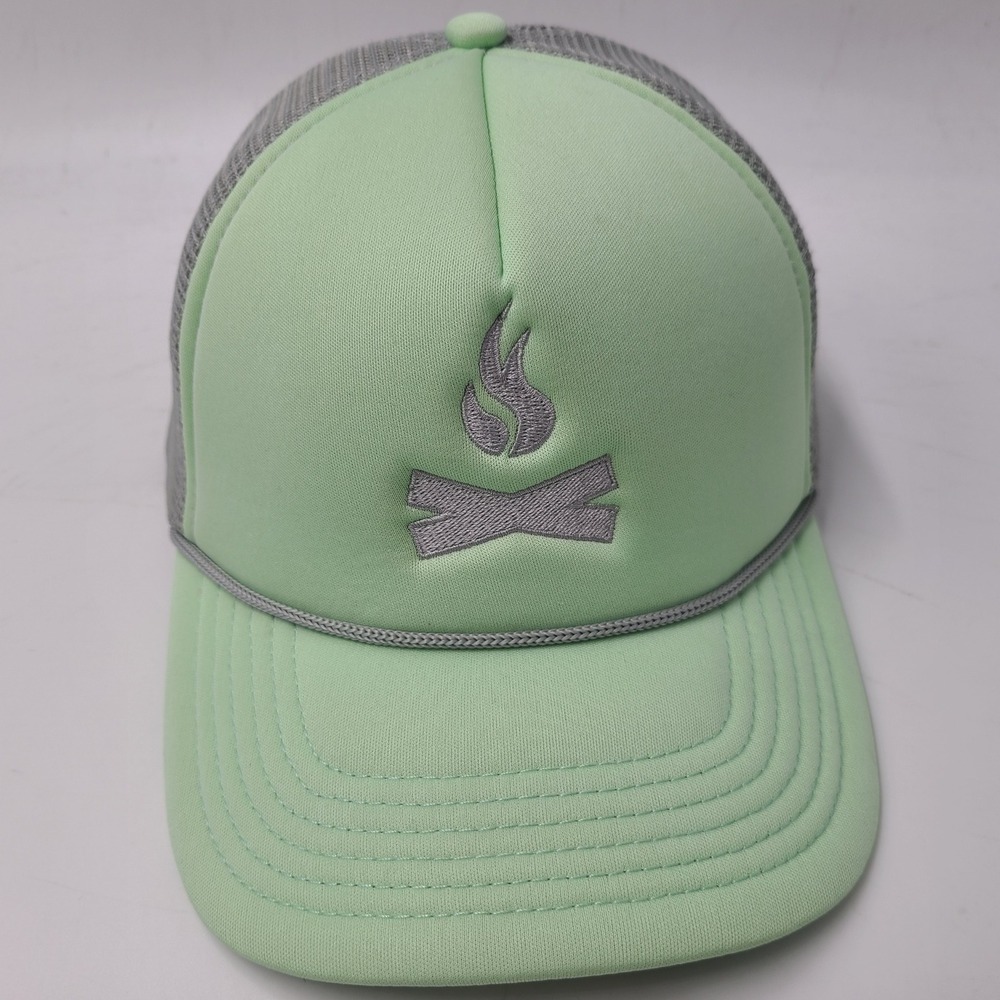 Women Campfire‎ Hat Snapback Trucker Mesh Green Gray Rope Camping Outdoors Hike